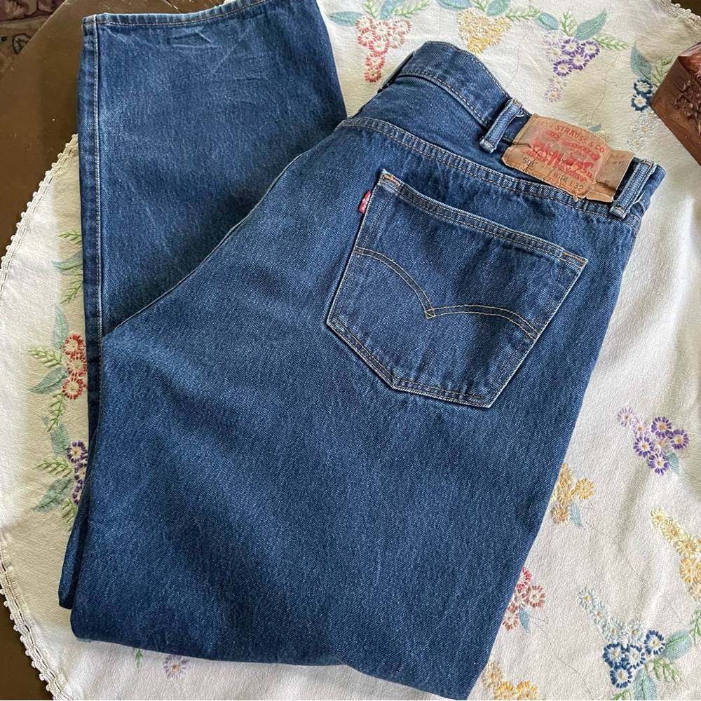 Levi's 501 Button Closure Straight Leg Work Jeans. 100% Cotton. Size W44x L30